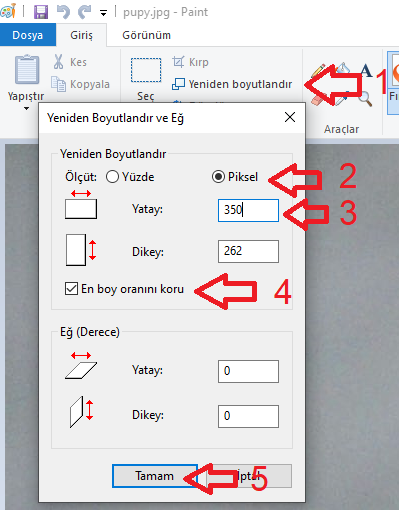 mspaint boyutlandırma