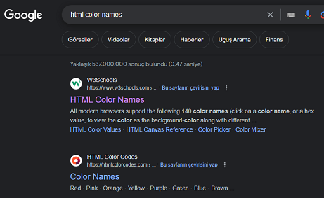 search result