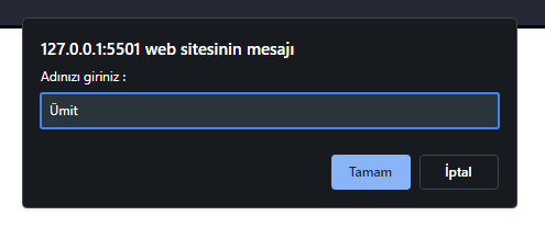 prompt popup